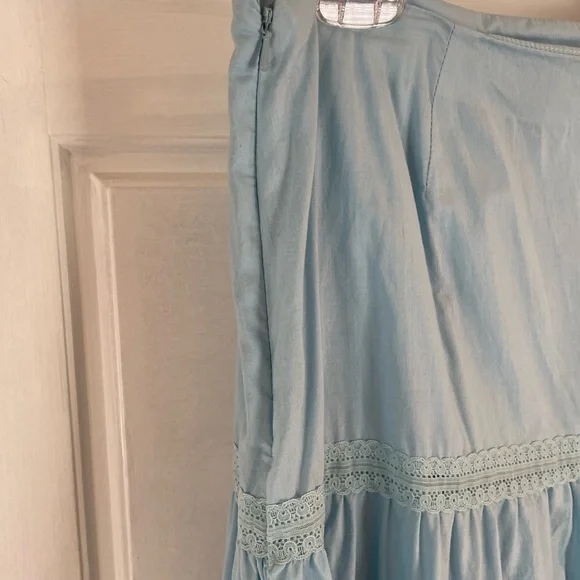 Nicole Miller Baby Blue Tiered Cotton Skirt - Picture 3 of 5